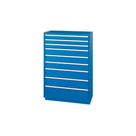 Lista International Lista 9 Drawer Shallow Depth, 59-1/2"H - Bright Blue, Keyed Alike XSHS1350-0902BBKA